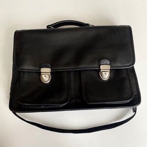 Classic Black Leather Satchel